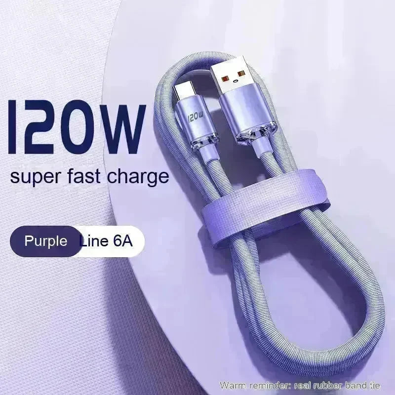 120W Data Cable Type-C Mobile Phone Charging Cable - EX-STOCK CANADA
