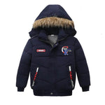 Small Medium-Sized Boys Cotton-Padded Fur Hoodie Winter Jackets for kids - EX-STOCK Canada