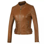 Ladies Fall and Winter Slim fit Leather Jacket Biker Jacket Women - EX-STOCK Canada