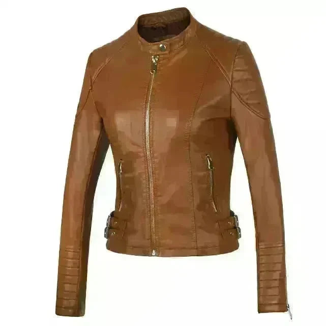 Ladies Fall and Winter Slim fit Leather Jacket  Biker Jacket Women - EX-STOCK CANADA