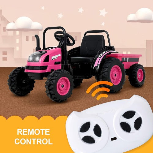 2026 6v Tractor Powered Ride-On Car Remote Control with Detachable Wagon 