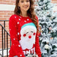 Women's Tops Santa Pullover Sweater Autumn And Winter Letter Embroidery Christmas Red Sweaters Long Sleeve Crew Neck Clothes - EX-STOCK CANADA