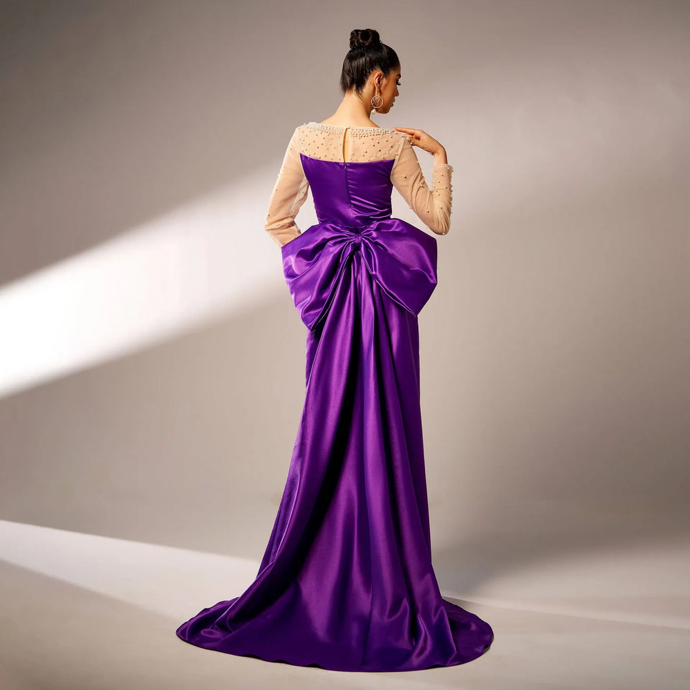 Long Sleeve Evening Party Dress - EX-STOCK CANADA