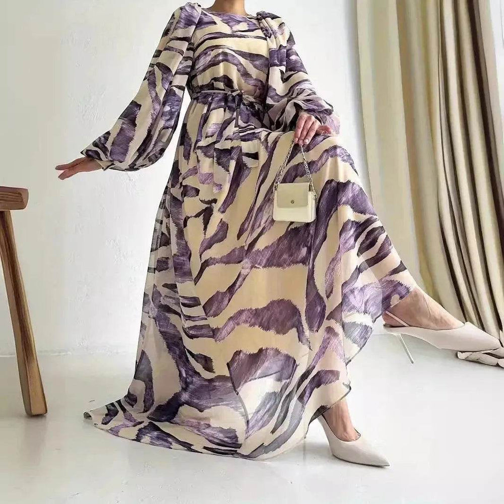 Elegant Printed Mum Long Maxi Dress - EX-STOCK Canada