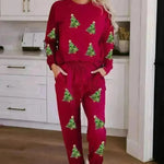 Women's Christmas sweatsuit Sequins Long Sleeve Pants Two-piece Set Fashion Casual Set - EX-STOCK CANADA