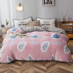 Plush Thick Snowflake Duvet Cover Single Piece Flannel EX-STOCK Canada 