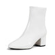 Winter Chunky Heel Pointed Toe Boots With Side Zipper Fashion Mid-calf Boot For Women Shoes - EX-STOCK Canada