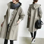 Women Casual Style Hoodie Windbreaker Mid-Length Long-Sleeved waist Jacket - EX-STOCK CANADA