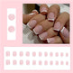 24 PCS Minimalist And Short Flat Nail Art,  Water Pipe Fake Nails, Had Nail Tips False Nail EX-STOCK Canada 