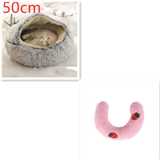 2 In 1 Dog And Cat Bed Pet Winter Bed Round Plush Warm Bed House Soft Long Plush Pets Bed Pet Products EX-STOCK Canada 