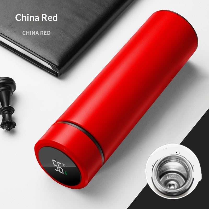 316 Stainless Steel Smart Insulated Water Bottle With Tea-Drink Separation For Men And Women 