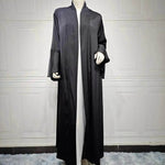 Abaya two piece set Elegant Satin Plain Color Abaya Kimono Open front Abaya Dubai Abaya wear for Middle East Women - EX-STOCK Canada