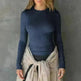 Elegant Chic Long sleeve Elastic Crop Top for Women - EX-STOCK CANADA