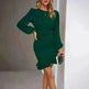 Women's Puff Long Sleeve Fashion Solid Color Bodycon Formal Dress Women Clothing - EX-STOCK CANADA