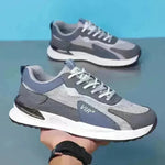 Men's Color Block Mesh Shoes Fashion Casual Lace-up Sneakers Outdoor Breathable Running Sports Shoes - EX-STOCK CANADA