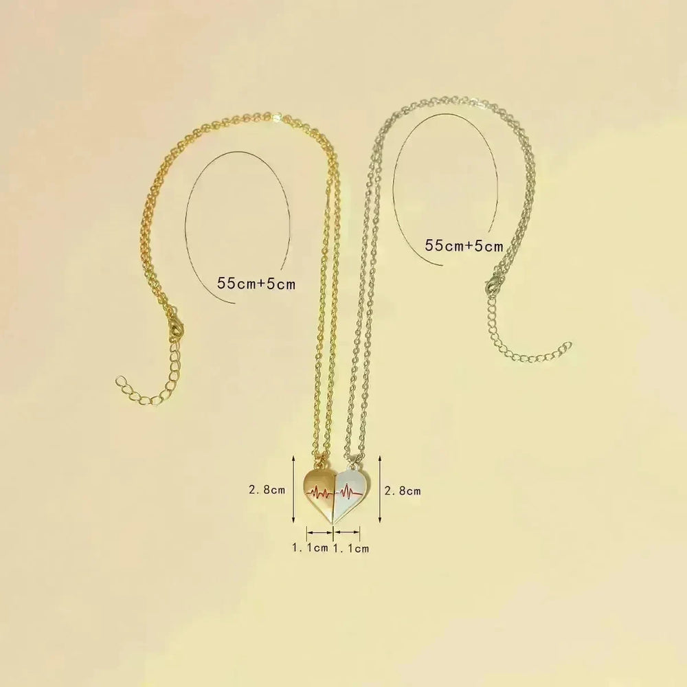 Heartbeat Magnetic Heart Necklace Love Couple Jewelry - EX-STOCK CANADA