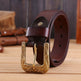 Men's Vintage Dragon-Buckle Leather Belt — product view 7 of 8 | EX-STOCK