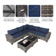 7-Piece Outdoor Patio Furniture Sets, All-Weather Wicker Rattan Sectional Sofa, Modern Two Glass Coffee Table And Washable Seat Cushion EX-STOCK Canada 