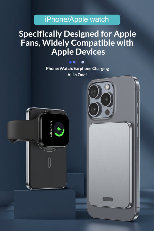 3-in-1 MagSafe Magnetic Wireless Power Bank for Smartwatches – 5000mAh & 10000mAh