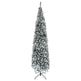 9ft Flocked Christmas Tree, Pencil Christmas Tree With Realistic Branch Tips, Folding Metal Stand, Green EX-STOCK Canada 