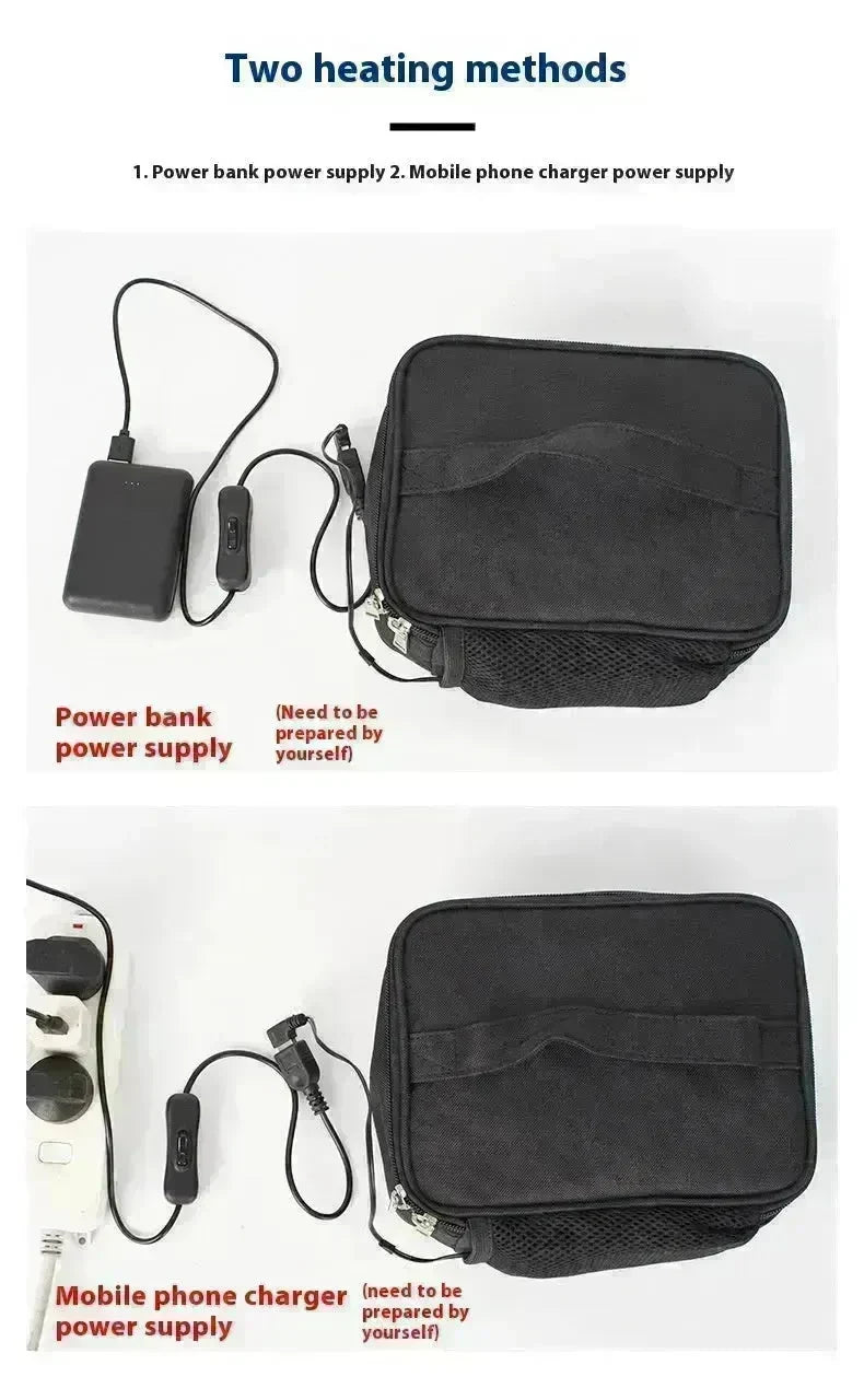 USB Heating Lunch Outdoor Bento Thermal Bag Convenient And Easy To Carry - EX-STOCK CANADA