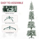 9ft Pencil Christmas Tree, Flocked Tree With 1277 Branch Tips And Metal Base For Home, Indoor, Holiday EX-STOCK Canada 