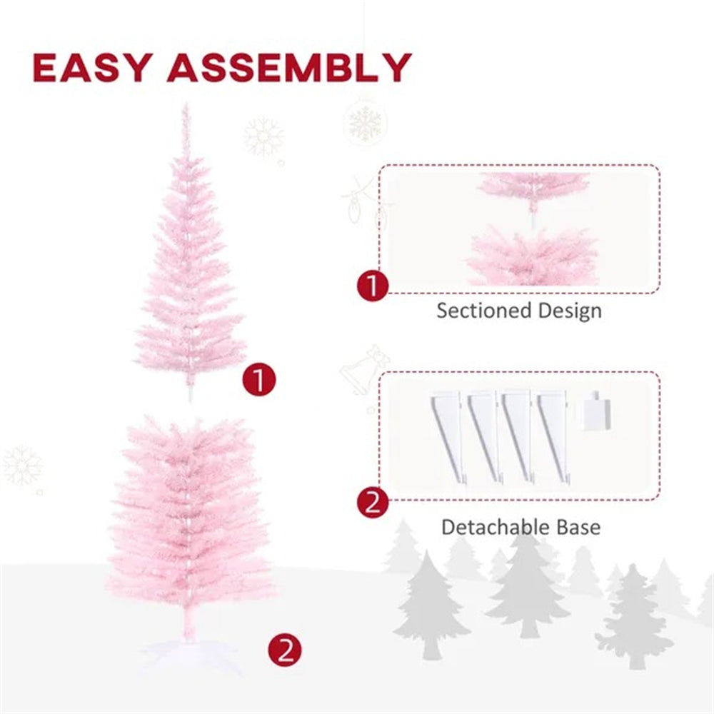 5FT Artificial Christmas Tree, Pencil Christmas Tree With Realistic Branches, Stable Stand EX-STOCK Canada 