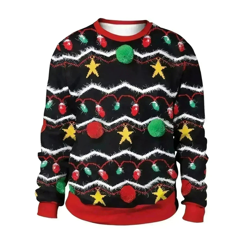 Men And Women Digital Printing Christmas Round Neck Sweater Tops - EX-STOCK CANADA