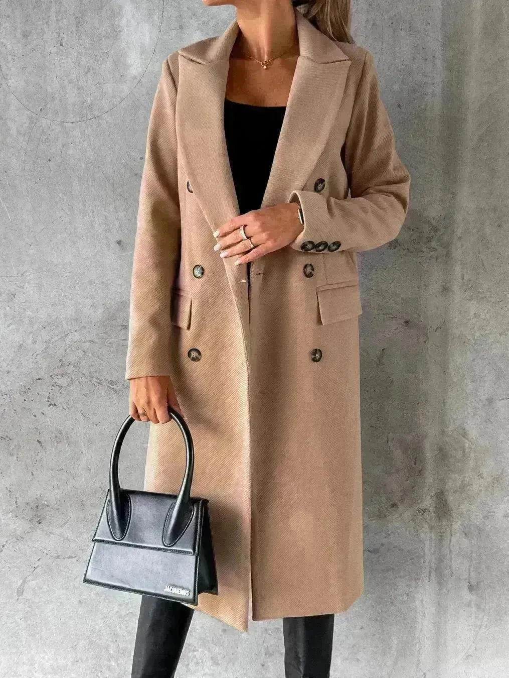 Classy Fashion Long Winter Coat Office Workwear for ladies Long Blazer overcoat - EX-STOCK CANADA