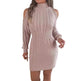 Fashionable Autumn Winter Slim fit Woolen Twist Knitted Mini Sweater Dress - EX-STOCK Canada