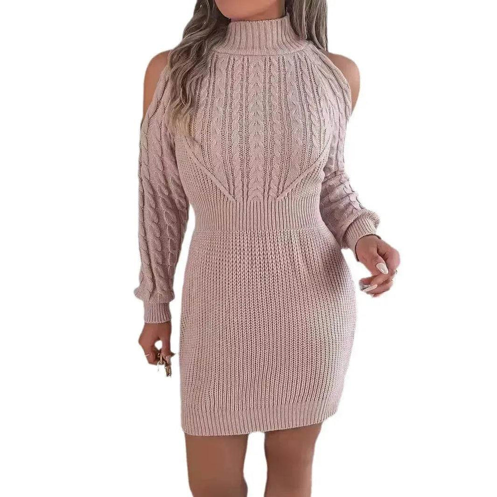 Fashionable Autumn Winter Slim fit Woolen Twist Knitted Mini Sweater Dress - EX-STOCK Canada