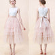 Summer Long Wave Ruffle Layered Ruched High Waist Midi tulle Skirt - EX-STOCK Canada