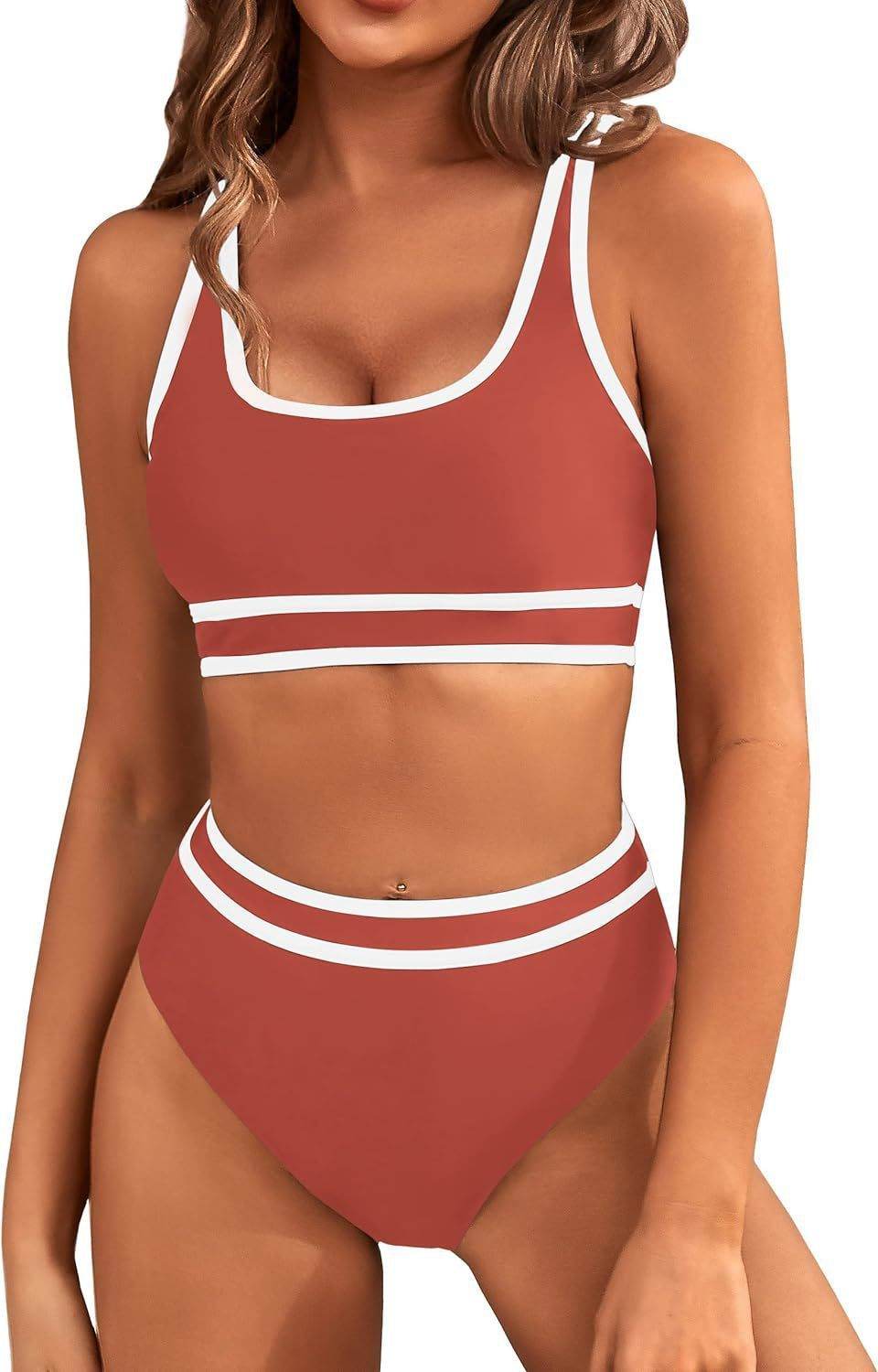 Bikini Tight-fitting Solid Color Swimsuit For Women - EX-STOCK Canada