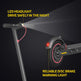 Electric scooter with LED headlight and disc brake warning light on a black background D01 Foldable Electric Scooter – 350W Motor, 40km/h, 30–40km Range