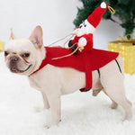 Dog Christmas Clothes Santa Claus Riding Deer - EX-STOCK Canada