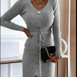 Autumn Winter Cashmere Slim fit Knitted Mini Sweater Dress - EX-STOCK Canada