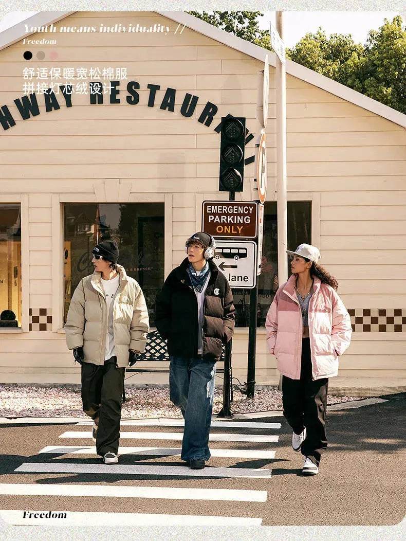 Men's Winter Corduroy Stitching Embroidery Cotton-padded Winter Coat - EX-STOCK Canada