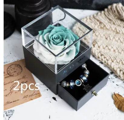 Eternal Flower Rose Jewelry Box for Birthday Presents Valentines Day Wedding Gift Box - EX-STOCK Canada