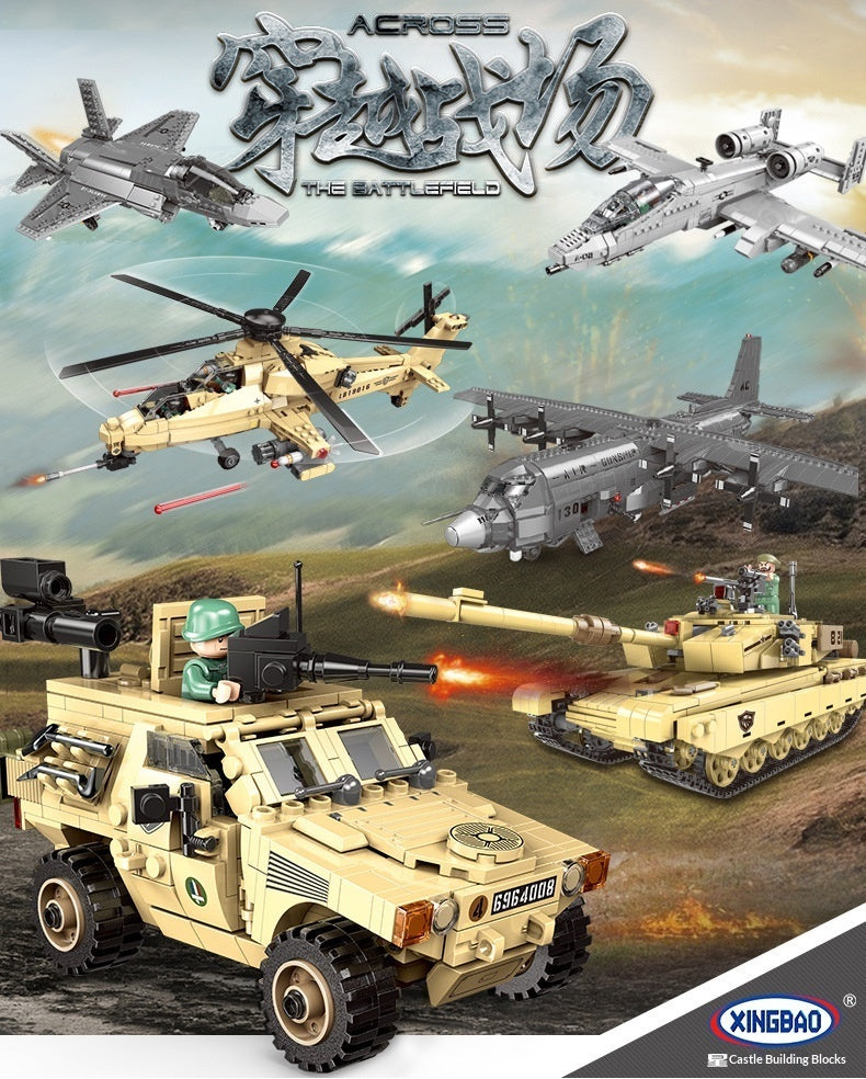 Military Building Blocks Set for Kids – XINGBAO 6-in-1 Tank, Helicopter & Fighter Jet Construction Toy