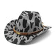 Western Style Camo Cowboy Hat Woolen Felt Cow Pattern Big Brim Wide Brim Denim Top Hat Camouflage Cowboy Cowgirl Hat - EX-STOCK Canada