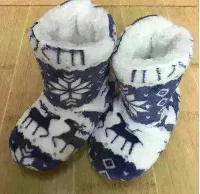 Christmas Elk Floor Shoes Indoor Socks Shoes Warm Plush House Slippers - EX-STOCK CANADA