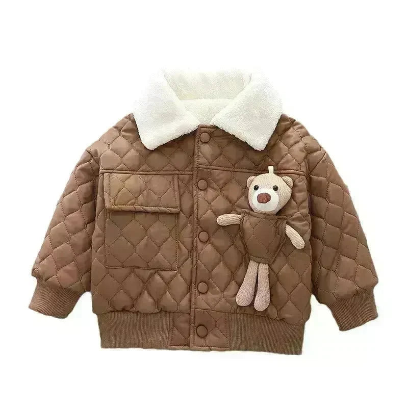 Boys' Thick Leather Coat Lapel Long-sleeved Jacket - EX-STOCK CANADA