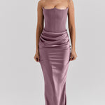 Women’s Strapless Maxi Dress – Backless Slim-Fit Evening Gown