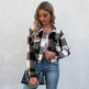 Fashion Oversized Plaid Lapel Cropped Jacket outwear top for women - EX-STOCK Canada