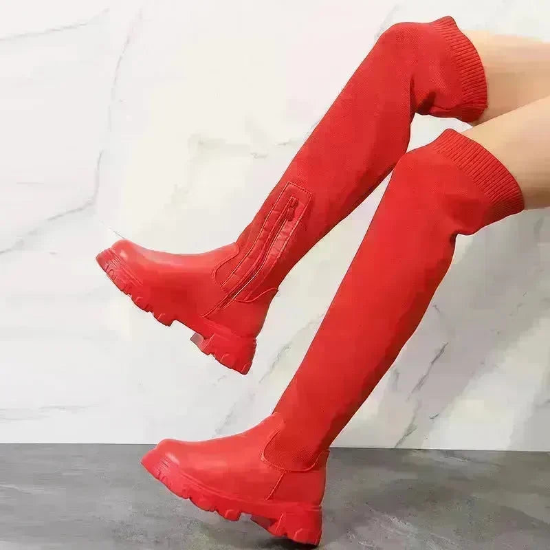 Long Boots Women Winter Shoes Fashion Side Zipper Knee High Boots - EX-STOCK CANADA