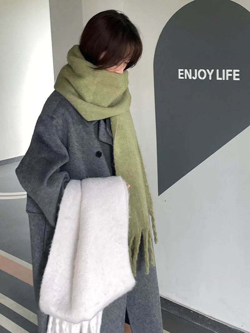 Solid Color Macaron Color Gentle Thick Warm Scarf - EX-STOCK Canada