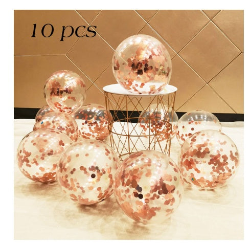Sequined Latex Balloons for Birthday & Wedding Decorations – 12 Inch Colorful Party Balloons