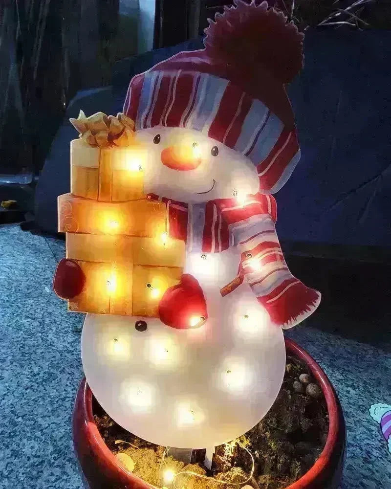 Christmas Scene Decoration With LED Lights Christmas Snowman Ornaments - EX-STOCK CANADA