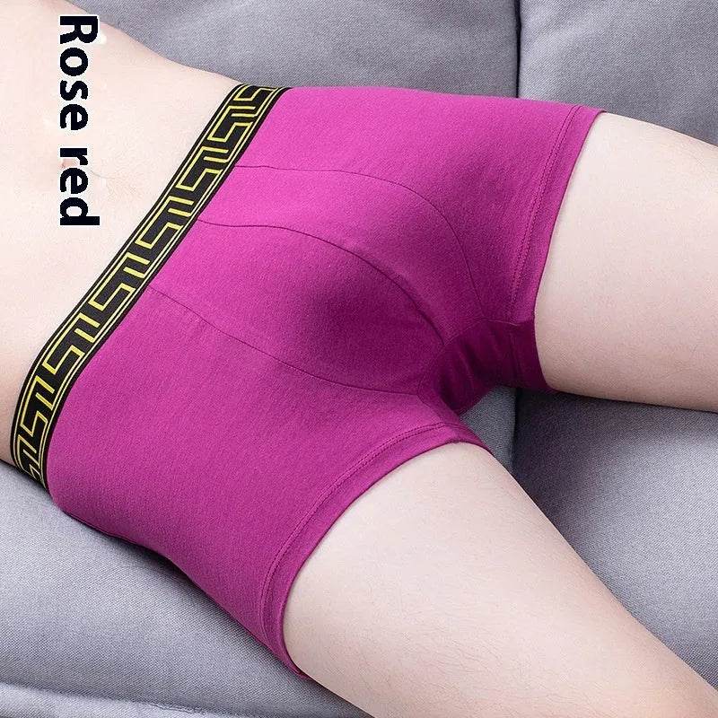 Men's Cotton Boxer Briefs Casual Solid Color Mid Waist underwear - EX-STOCK Canada