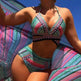 Women's Split Cross Strap Retro Ethnic Style Swimsuit - EX-STOCK Canada